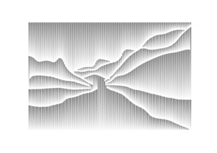 立体纸艺风格山川景观图