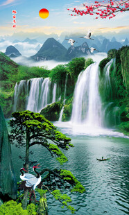竖幅山水画