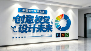 创意视觉设计公司墙面展示