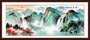 青绿山水国画装饰画