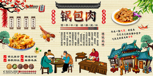 锅包肉背景墙
