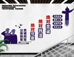 公安局楼梯文化墙
