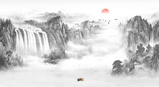 新中式客厅山水画