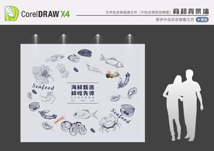 水产区背景墙