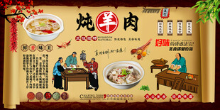 炖羊肉背景墙