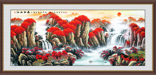 鸿运当头山水国画
