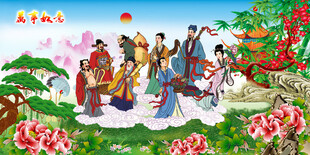 八仙过海神话场景插画