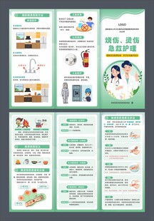 烫伤烧伤家庭急救护理折页