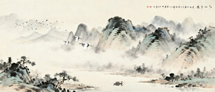 床头水墨画背景