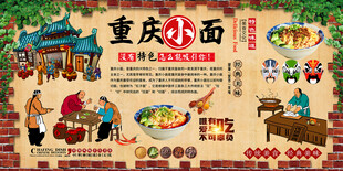 重庆小面背景墙