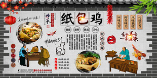 纸包鸡背景墙