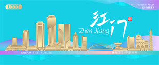 江门城市建筑海报