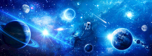 太空星球宇航员宇宙星空银河背景