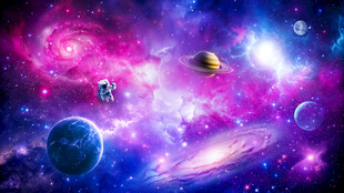梦幻星空宇宙漩涡太空星球背景墙
