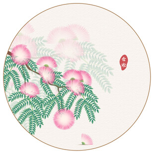 合欢花矢量插画