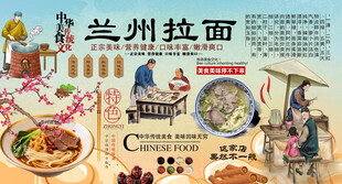 兰州拉面背景墙