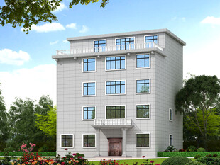 现代多层白色住宅建筑