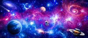 宇宙星球太空银河星空宇航员背景