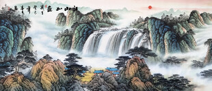 聚宝盆山水画