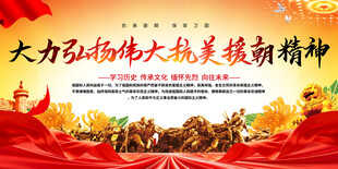 弘扬美援朝精神标语展板背景