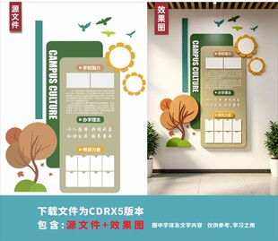 校园文化墙设计效果图展示