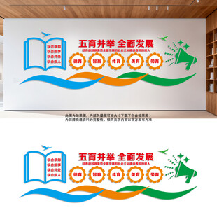 五育并举全面发展校园文化墙