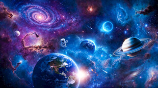 银河星空宇宙漩涡外太空星球背景