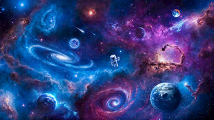 外太空漩涡宇宙星空银河星球背景