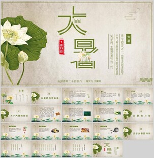 大暑节气PPT模板展示