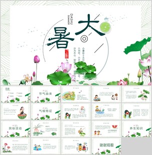 大暑节气PPT模板展示