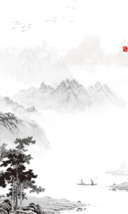 水墨山水间的诗意景致