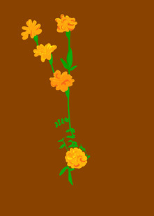 手绘黄色花朵插画