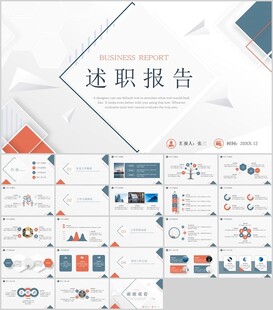 述职报告PPT模板展示
