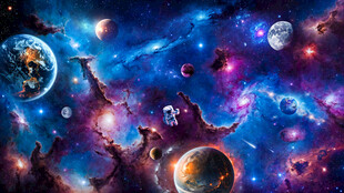 宇宙星球外太空黑洞银河星空背景