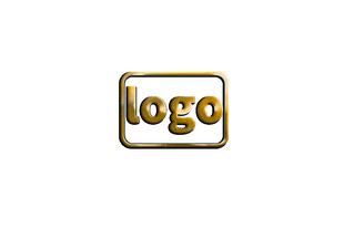 金色立体logo设计展示