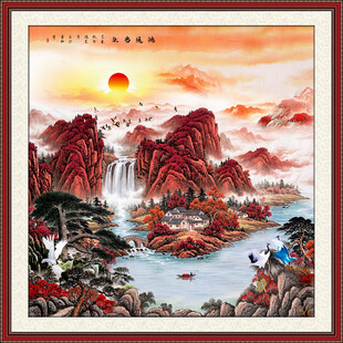 聚宝盆山水画