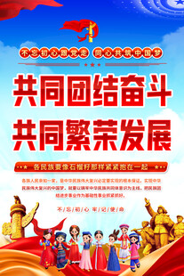 民族团结宣传标语海报