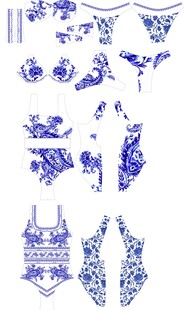 青花瓷风格服饰图案设计