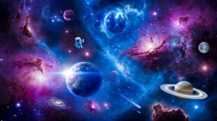 宇宙星球太空银河黑洞宇航员背景