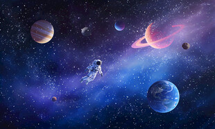 梦幻外太空银河星空宇宙星球背景