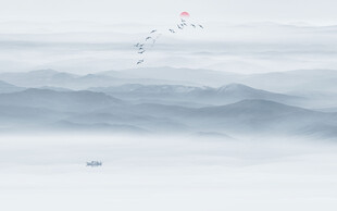 水墨山