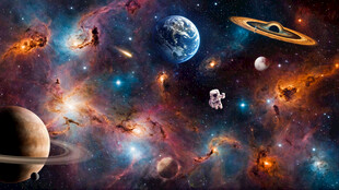 浩瀚星空宇宙外太空星球银河背景