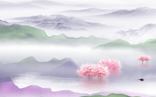 高档 现代简约山水 高清大图 