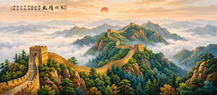 万里长城油画