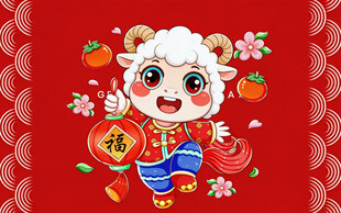 羊年萌娃贺岁图