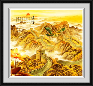 金色长城国画