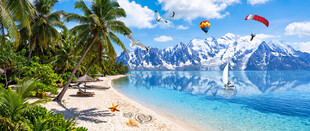 雪山海滩