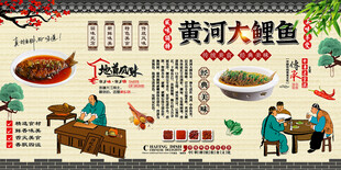 黄河大鲤鱼背景墙