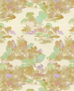 复古风抽象水彩纹理图案 山峰