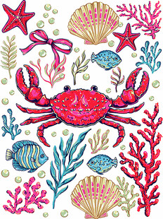 海洋生物插画图案